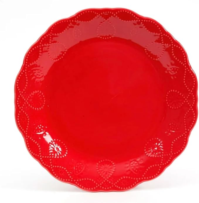 Gorgeous Cowgirl Lace 12-Piece Dinnerware Set Red