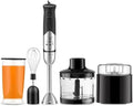 TOEWOE 5-in-1 Immersion Hand Blender Handheld Stick Blender with 304 Stainless Steel Blades Chopper Beaker Grinding Machine Perfect for Smoothie Baby Food Sauces Puree Soup