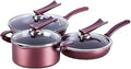 Pots and Pans Set 3 Piece Cookware Set Wok Frying Pan Soup Pot With Glass Lid Aluminum Alloy Non-Stick Cooking Pot Set Kitchen Kitchen Cooking Set