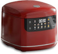 2L Portable Small Travel Rice Cooker Multifunction Electric Cooker Stewpot with 24 Hours Reservation &amp Keep Warm Function Nonstick Pot For Rice Porridge Soup - For Dorms Home (Red)