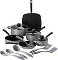 Kitchen Accessories 15 Pc Cookware Set - Silver Aluminum Nonstick Stainless Steel