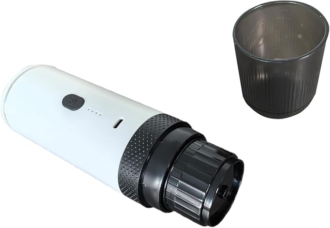 Asixxsix Portable Coffee Maker 2 in 1 Machine 7500mAh Battery 20Bar Pressure Coffee Maker with Ground Capsules Compatibility for Home Travel Camping Office (White)