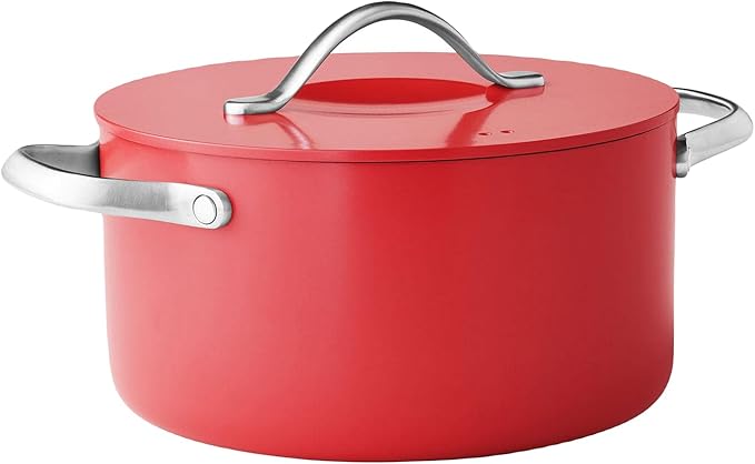 MEMBER MARK 11-Piece Modern Ceramic Cookware Set in Red 23x15x11