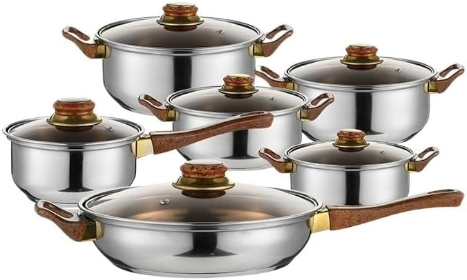 Easy to clean Multi Stove Type Use Cookware Sets Stainless Steel Soup Pot Kitchen Household Set Kitchen