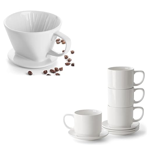 DOWAN 12OZ Coffee Cups and Pour Over Coffee Maker