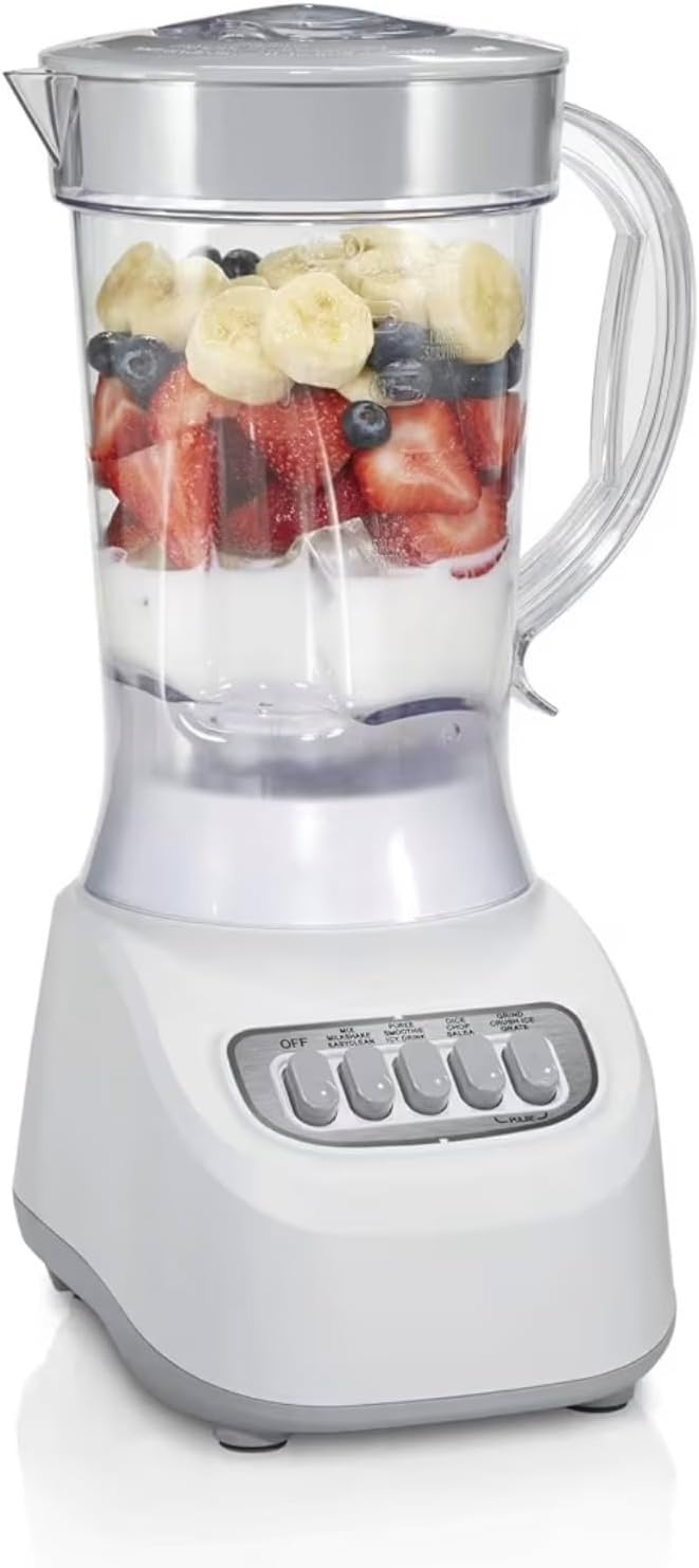 Beach Smoothie Blender 48 oz. Jar 12 Blending Functions (White)