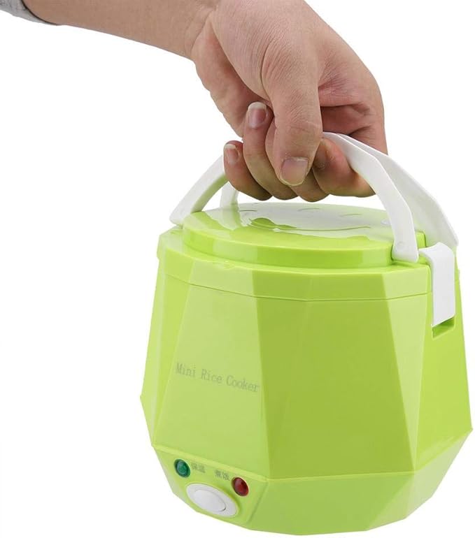 Mini Rice Cookers 24V 1.3 L Electric Rice-cooker Food Steamer for Truck Car Cooking for Soup Porridge Rice Noodles Portable 180W(green)