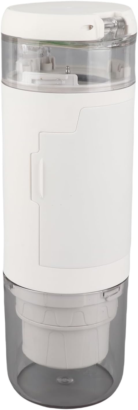 Akozon Portable Electric Coffee - Cordless Mini Traveler Maker with 2-IN-1 Coffee Capsule &amp Powder Bin 18Bar Pump Pressure 2500mAh Battery (White)