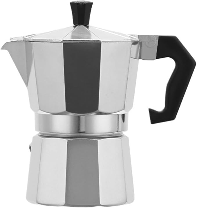 Octagonal Aluminum Metal Mocha – Espresso Single-Valve Extraction Coffee MakerCompatible for Outdoor Household &amp Office Use