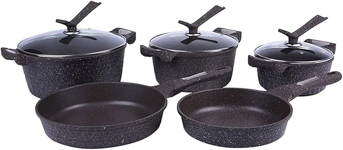 Solid 5pcs Stainless Steel Pots and Pans Sets Classic Cookware Set Cleanup Effortless