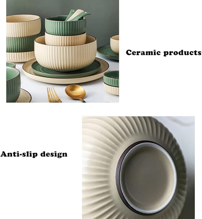 Dinnerware Set 22 Pcs Dinner Sets Khaki And Blue Ceramic Tableware Set Service For 4 People