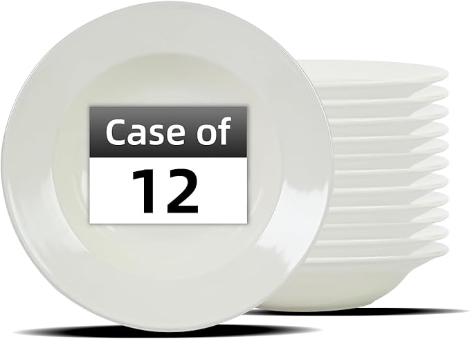 Stoneware Wide Rim Commercial Grade Dinnerware America White Pasta Bowl 16oz Case of 12