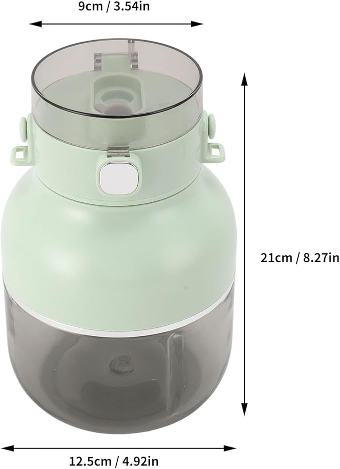 Portable Blender Cup 500ML USB Rechargeable Cordless Mini Electric Juicer Cup with Straw Electric Citrus Juicer Machine (Green)