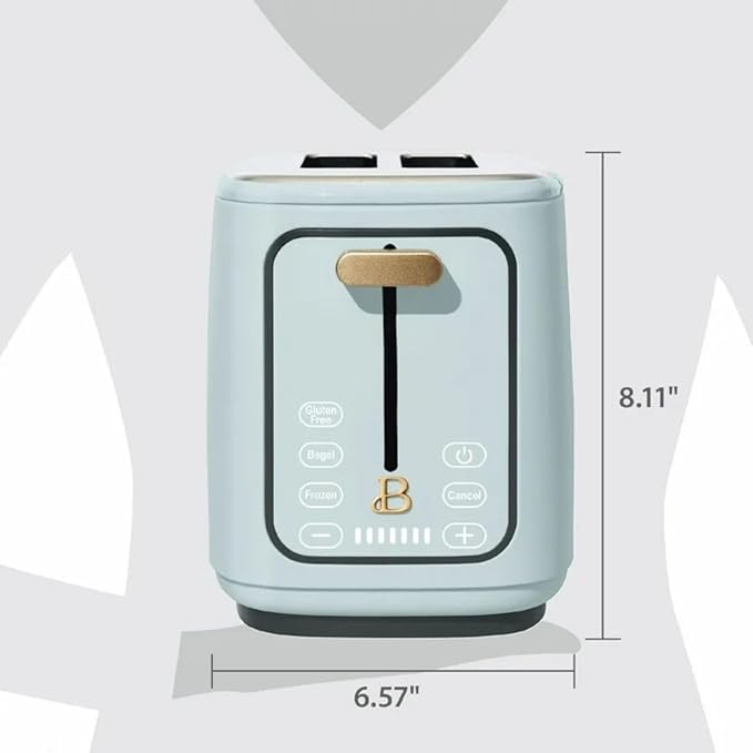 Smart Kitchen Toaster with Touch Interface and Preset Modes Advanced Two-Slice Toaster with Wide Slots and 7 Browning Levels (Hydrangea)