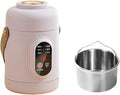 Multifunctional Electric Pot 500W - Portable Mini Electric Cooker with Ceramic Glaze Inner Pot &amp Steamer 12-Hour Reservation Rice Soup Steaming &amp Daily Cooking (Purple)