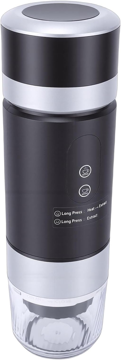 Portable Coffee Machine with 2 Rechargeable Batteries 20 Bar USBC Coffee Maker for Camping &amp Travel Capsule Compatible Battery Operated Handheld Maker Black
