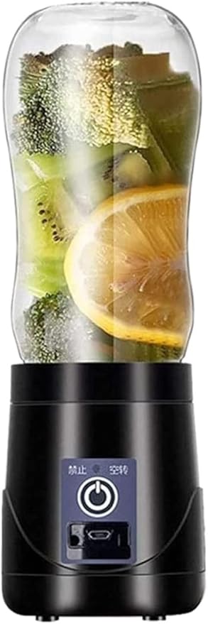 Portable Blender Personal Blender for Shakes and Smoothies Personal Size Blenders with USB Rechargeable 380ml Traveling Fruit Veggie Juicer Cup Black (Size : 1)