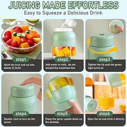 Geoet 28 Oz Electric Citrus Juicer &amp Portable Blender Cup - Multifunctional Rechargeable Juice Press Bottle with Straw &amp 2 Lids for Smoothies &amp Shakes (2pcs)
