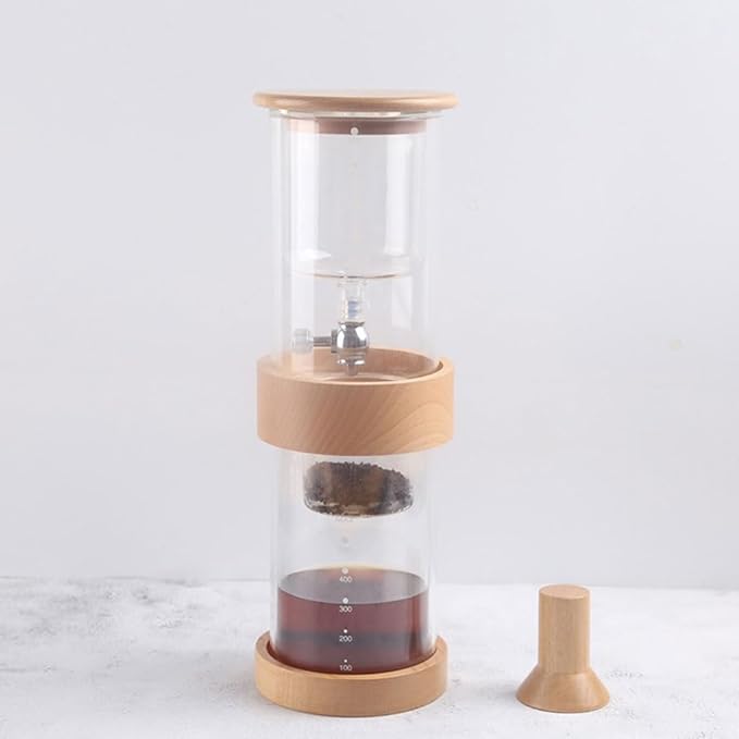 Iced drip coffee maker with Adjustable valve for Home Office 16.9oz Cold Brew Drip Tower Coffee Makers with Filter Fits Most Coffee Pots