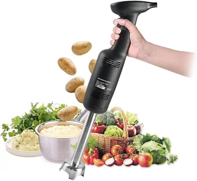 Commercial Hand BlenderHeavy Duty Kitchen Commercial Stick Blender Electric160mm Shaft Constant Speed for Mixing Large Volumes of Soups Sauce