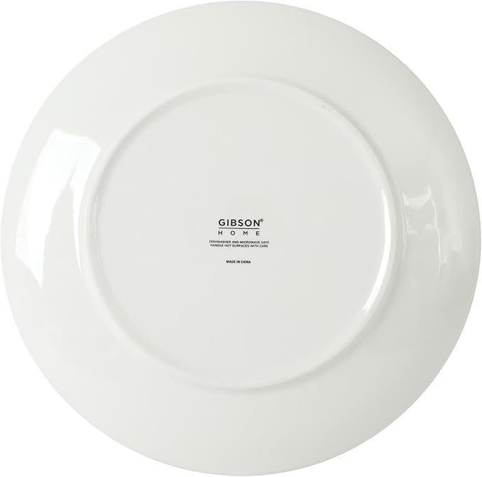 Gibson Home Westerly Court 16-Piece Dinnerware Set Blue Floral Stoneware Plates &amp Bowls Service for 4 Round Durable Everyday Dish Set
