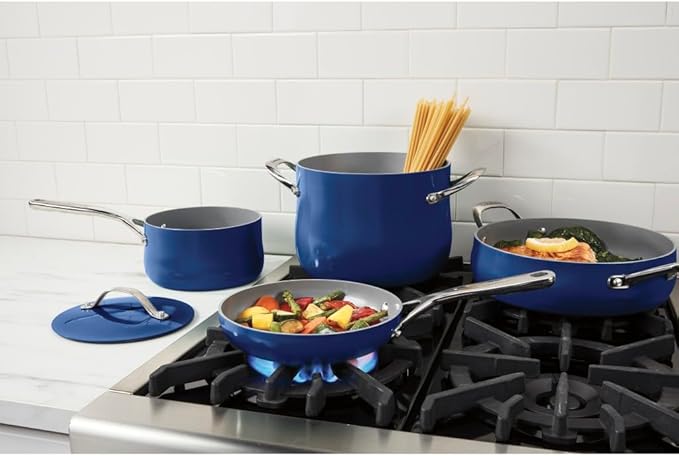 Cuisinart Culinary Collection 12-Piece Pots and Pans Set PURELYCERAMIC Nonstick Sapphire