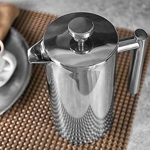 Stainless Steel Coffee &amp Tea Maker Makes 8 Cups - Portable Thermal Coffee Makers For Home Camping Traveling(1L)