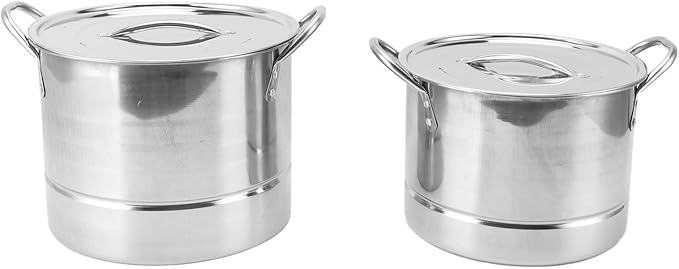4PCS Soup Pot Set Stainless Steel Multipurpose Sauce Pot Kitchen Cookware with 8 Lids for Cooking Steaming Stir Frying