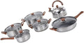 Multifunctional Pot Set 12 Piece Stainless Steel Cookware Steel Pots Pans Easy to Use Cooking