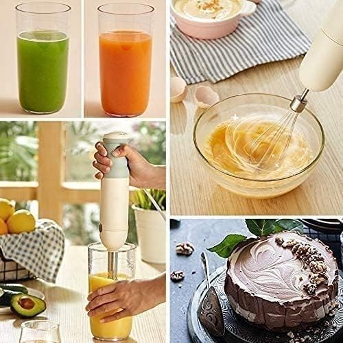 Hand Blender Turbo for Finer Results 4-in-1 Set Includes BPA-Free Food Chopper/Egg Beater/Beaker Ergonomic Grip Detachable