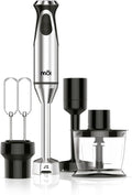 MOI Hand Blender Set - Immersion Blender Handheld with Chopper Whisk Masher &amp Bowl - Premium Handheld Mixer - Hand Blenders for Kitchen for Sauce Juice Milkshake Eggs Smoothies &amp More