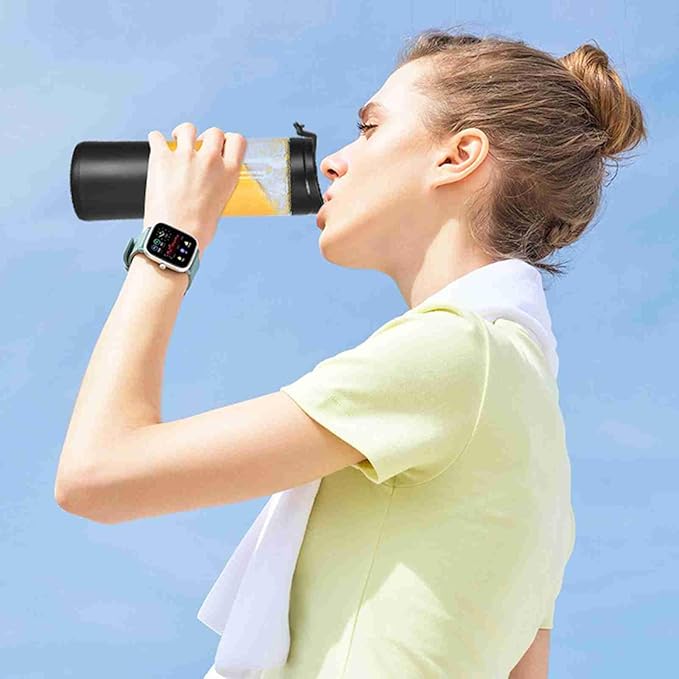 Alomejor Powerful Motor Electric Juicer Blender 22000rpm Portable USB Rechargeable Cup with 6 Blades for Sports Travel