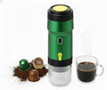 Portable Espresso Maker – 20 Bar Pressure Mini Coffee Machine Battery Operated Compatible with Ground Coffee and Select Pods Includes Car Charger for Hot &amp Iced Coffee (Green)
