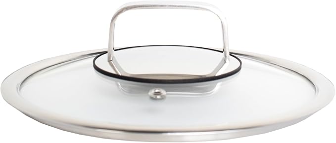 LIVWELL DiamondClad 8-Inch Tempered Glass Lid for the Hybrid Cookware Set - Home and Kitchen Gift - For Hybrid Stainless Steel Sauté Pan Wok Skillet and Frying Pan Lid - Dishwasher Safe PFOA-Free