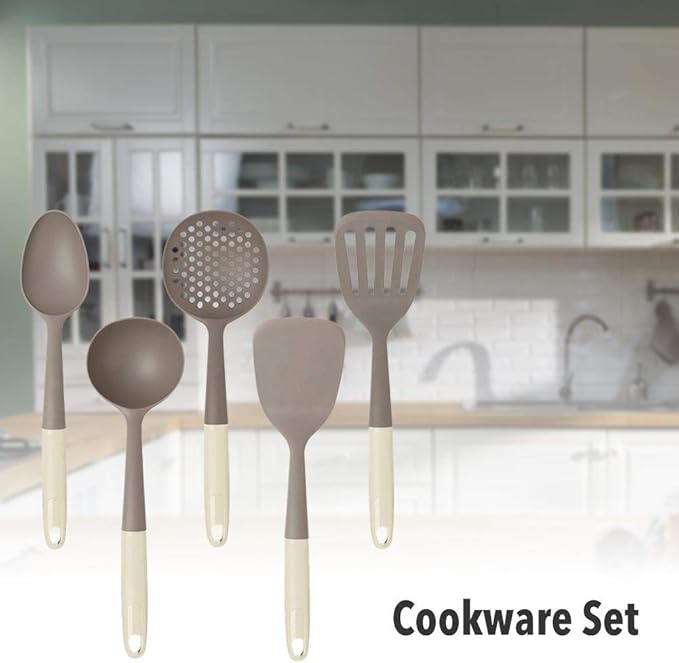 10Pcs Non-stick Silicone Kitchenware Set Cooking Spatula Filter Spoon Convenient Cutlery Kit Spoon Spatula Cookware for Kitchen