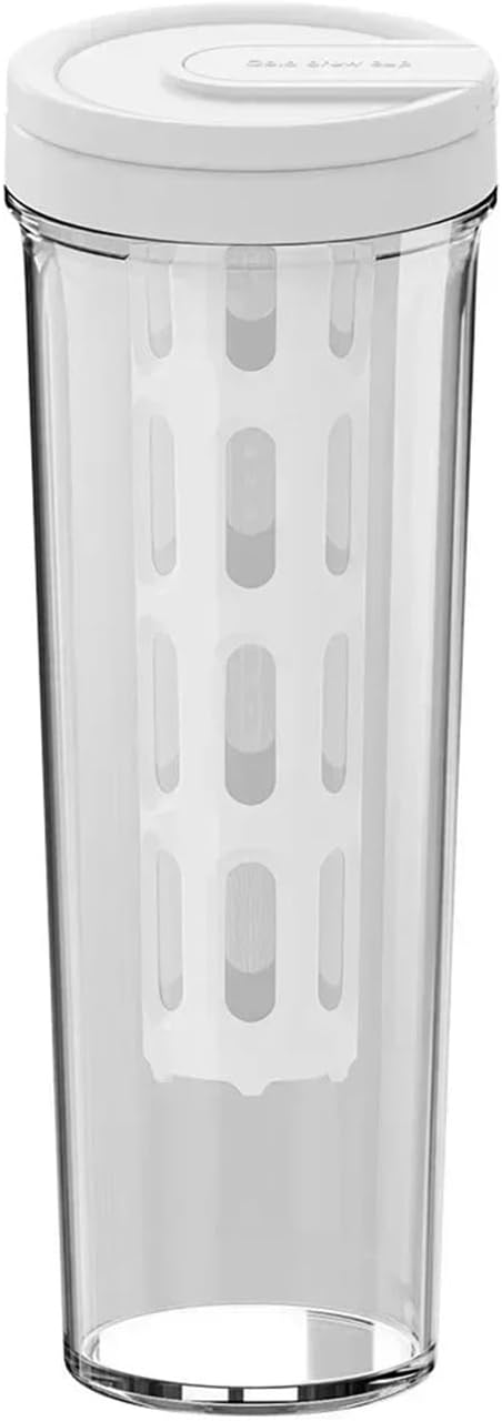 1L Manual Cold Brew Coffee Maker with Handle High-Capacity Water Bottle Summer Portable Juices Tea Fruit Coffeeware Pot(White-1)