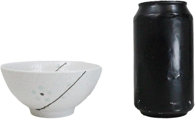 Ebros Gift Modern Yukino Hana Snow Flowers Ceramic Dinnerware Serveware Kitchenware Set Oriental Asian Restaurant Supply (Pack Of 6 Soup Salad Appetizer Dessert Rice Bowls 10oz)