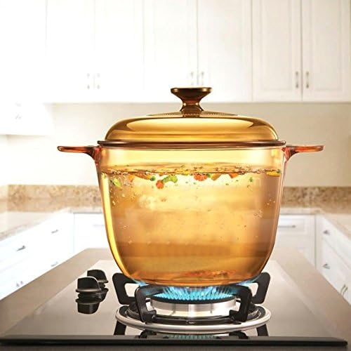 Visions 6pc Cook Pot Set with Glass Covers Amber