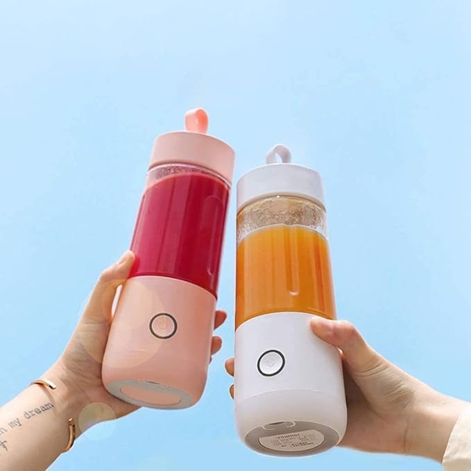 Portable USB Blender for Smoothies &amp Shakes Powerful Personal Juicer with Rechargeable Battery Ideal for Ice Crushing Travel &amp Sports - Available in White &amp Pink