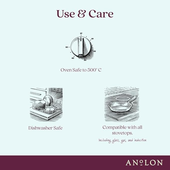 Anolon Nouvelle Stainless Steel Cookware Pots and Pans Set 10 Piece