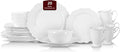 HomeVss New Bone China Dinnerware Set Embossed Winds Service for 4-20pc Set