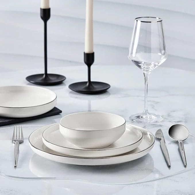 Karaca Streamline New Saturn V2 Platinum Dinner Set for 6 People 24-Piece