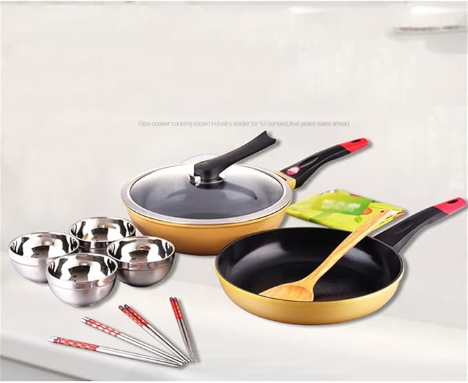 Ceramic Non-Stick Cookware Set Pot SILS Fume- Cookware Set Combination Kitchen Cooking Pot SILS