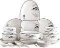 Porcelain Dinnerware Sets Plates and Bowls Sets 60-Piece Dinnerware Set Chinese Style Porcelain Set Dinner Dishes Set Plates/Bowls/Spoons and Soup Pot Service for 12