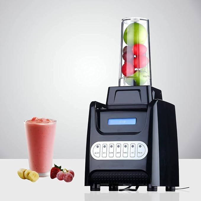OVENTE Kitchen Countertop Blender with Dispenser Stainless Steel Blade &amp 1.5L BPA-Free Portable Easy Clean Jar 1000 Watt Base Powered Electric Mixer for Smoothie Protein Shakes Black BLH1000B