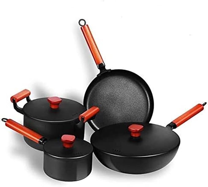 Cookware Set Soup Pot Frying Pan Cooking Pot Set Kitchen Induction Cooker Casserole Milk Pot Saucepan Outdoor Camping
