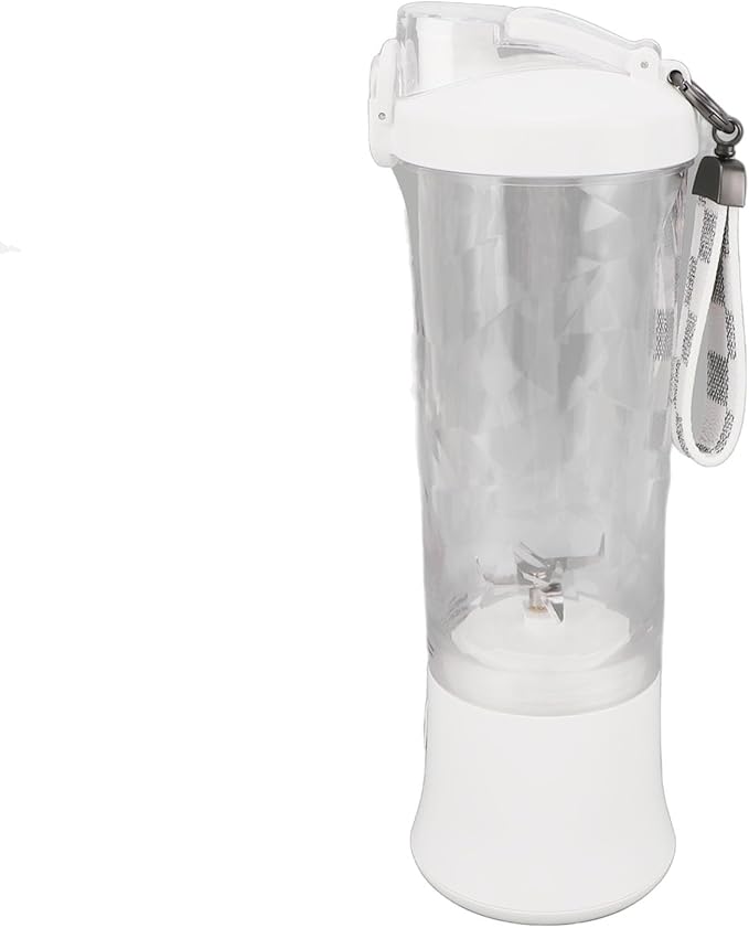 Pilipane Portable Blender USB Rechargeable 600ml 150W 18000RPM High Speed Personal Blender with 4000mAh Battery Leakproof Lid for Smoothies Shakes Travel Sports Home Use ABS Stainless Steel (White)