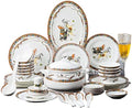 56 Pieces Porcelain Dinnerware Set for 10 People Modern Simplicityplate and Bowl Sets