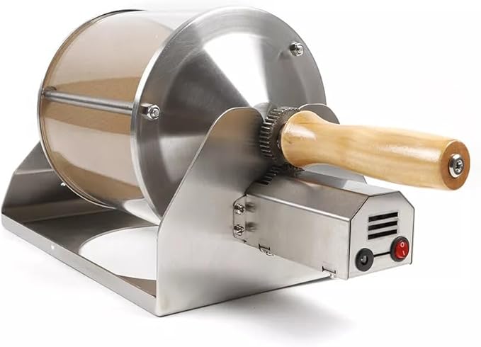 Coffee Bean Roaster Roasting Machine Nuts Home Coffee shop Wooden handle Glossy Outlook Clear Vision 110V (Model 1)