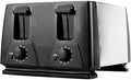 1300W 4-Slice Toaster with Dual Crumb Trays 6 Browning Settings &amp Cancel Buttons – Family Size Black and Silver Toaster for Even Toasting